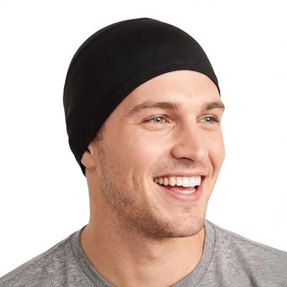 Tough Headwear Skull Cap - Skull Caps for Men - Motorcycle and Bike Helmet Liner - Hard Hat Cooling Hats - No Sweat Head Caps Black