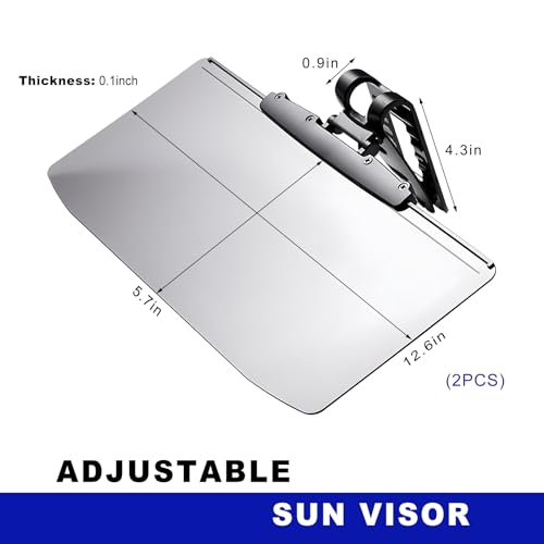 DXNQ 2PCS Sun Visor for Car, HD Anti-Glare Polarized Sunshade Extender Clip on Auto Sun Visor, Adjustable Vehicle Sun Shade Extension Protect from Sun Glare Snow Blindness UV Rays - size: 2 PCS