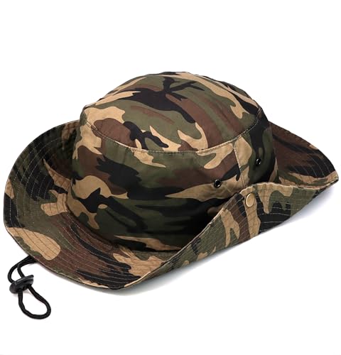 Antourage Bucket Hat Unisex Hiking Outdoor Fishing Hunting Safari Packable UV Protection Multiuse Boonie Hat - color: 05. Camo, size: Large