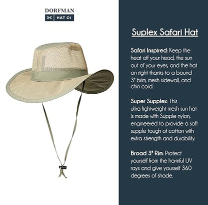Dorfman Pacific Men's 1 Piece Suplex Pinch Front Safari Hat - color: Charcoal, size: X-Large
