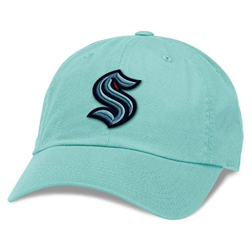 AMERICAN NEEDLE Unisex Officially Licensed NHL National Hockey League Adjustable Buckle Strap Baseball Hat - color: Seattle Kraken (Seafoam)