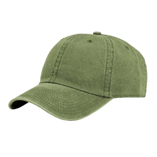 6 Panel Cotton Washed Dad Hat Strapback Baseball Cap #H2011PB - color: Olive #H2011pb