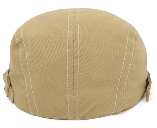 Initlove Mens Newsboy Cap Cotton Ivy Hat Beret Hats for Driving - color: Khaki