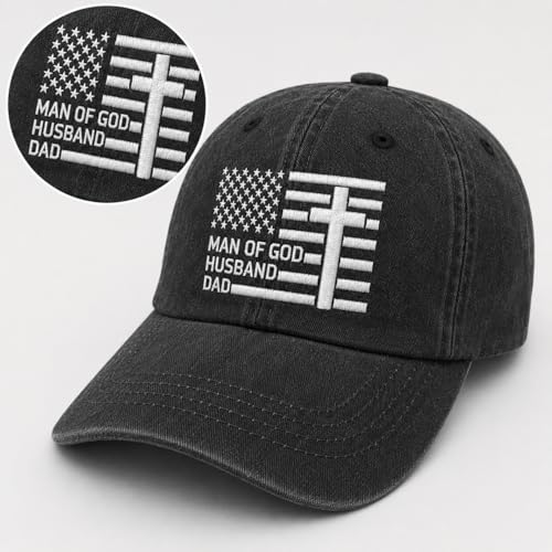Man of God Husband Dad Embroidered Hat Camping Caps for Women - color: Man of God Husband Dad 1