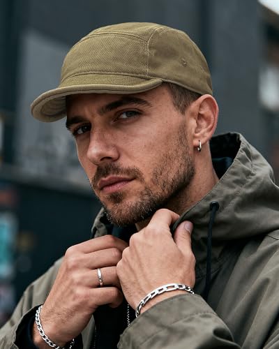 Croogo Short Brim Baseball Cap 5 Panel Washed Cotton Dad Hat for Men - color: Khaki