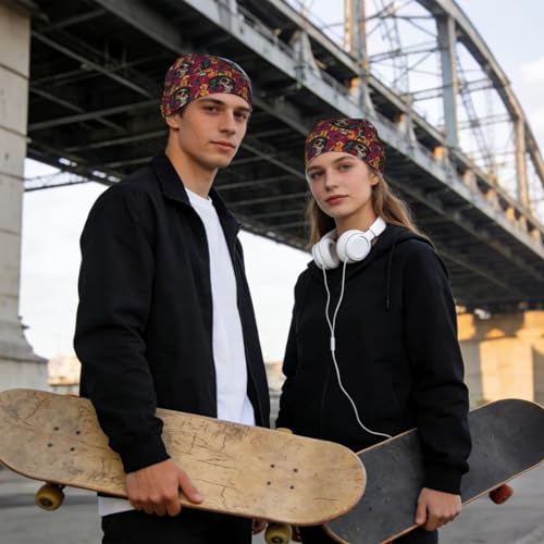 Adjustable Cycling Cap, Quick Dry Sports Bandana Skull Cap Helmet Liner - color: Firefighter Skull