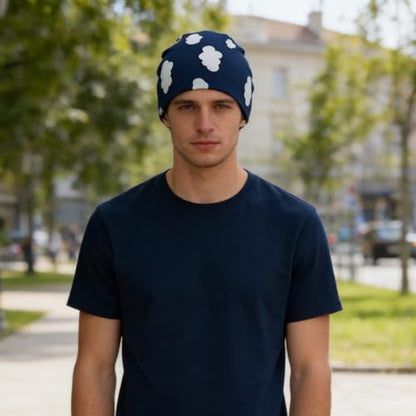 Unisex Stretch Knit Beanie Hat - color: White Cloud