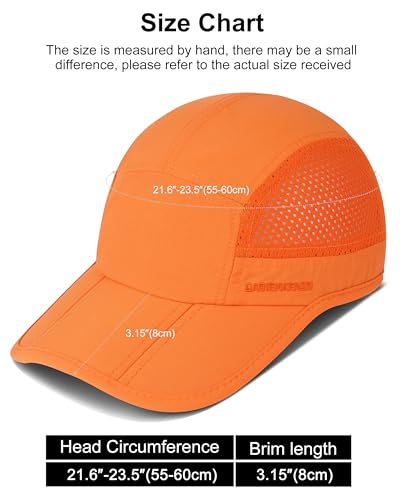 GADIEMKENSD Mens Folding Outdoor Hat Long Brim UPF 50+ Sun Protection - color: Folding Orange