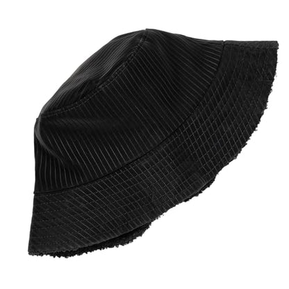 Winter Rain Bucket Hat,Fleece Lined Waterproof,Warm Women Ear Flaps - color: Black
