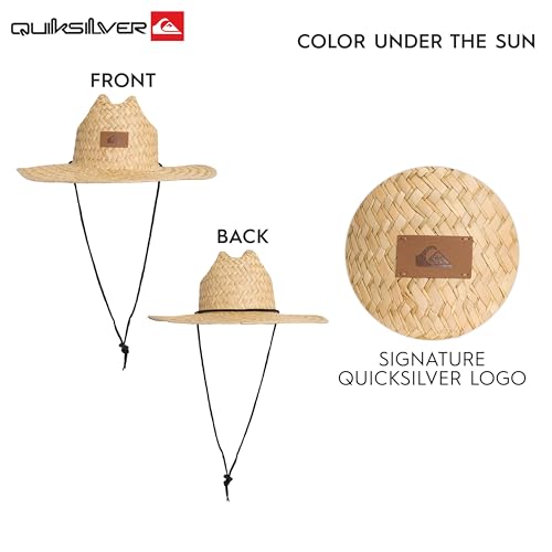 Quiksilver Men's Wide Brim Outdoor Lifeguard Straw Sun Hat - color: Natural, size: Small-Medium