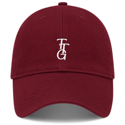 Kids Washed Cotton Baseball Cap, Unstructured Adjustable Toddler Hat for Boys & Girls - color: Claret Red
