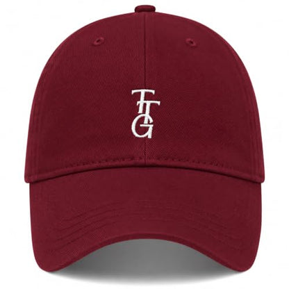 Kids Washed Cotton Baseball Cap, Unstructured Adjustable Toddler Hat for Boys & Girls - color: Claret Red