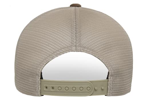 Flexfit 110M Trucker Mid-Profile Mesh Back Snapback Cap - color: Coyote Brown/Khaki