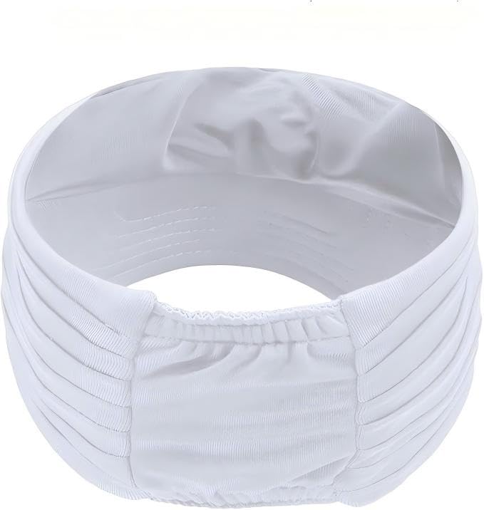 Visor Hats for Women Men Beach Sun UV Protection Wide Brim Lightweight with Ponytail - color: White