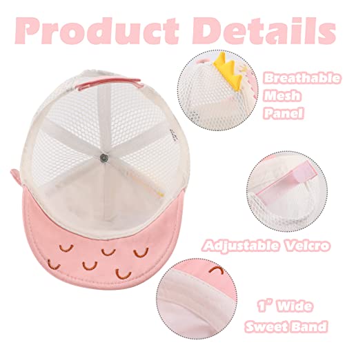 JANGANNSA Baby Duck Cap Infant Kids Sun Hat Bear Cute Cartoon Caps Spring Summer - color: Pink Dinosaur Mesh, size: 3-18 Months