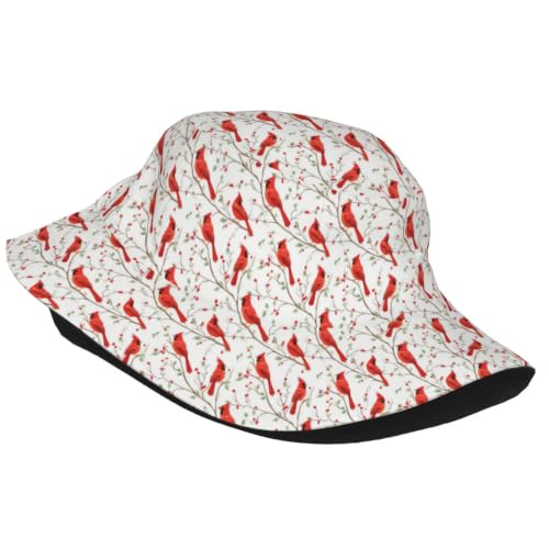 Bucket Hat Unisex for Men Women Cute Funny Fashion Fishing Hat Trippy Art Casual Fisherman Cap - color: Cardinal