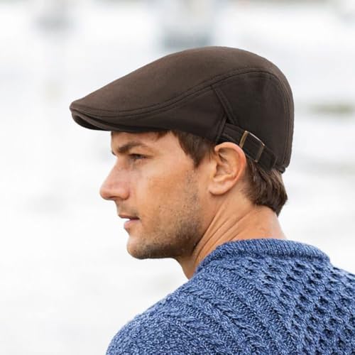 Men's Cotton Newsboy Hats Flat Ivy Gatsby Cap Irish Cabbie Ivy Driving Hunting Hat - color: Coffee