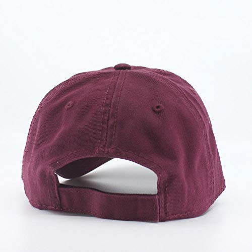 Classic Blank Dad Hat Cotton Adjustable Strap Baseball Cap - color: Maroon