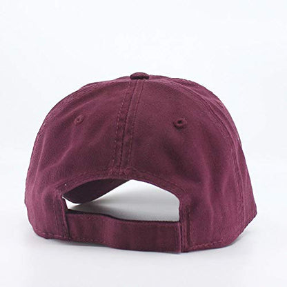 Classic Blank Dad Hat Cotton Adjustable Strap Baseball Cap - color: Maroon