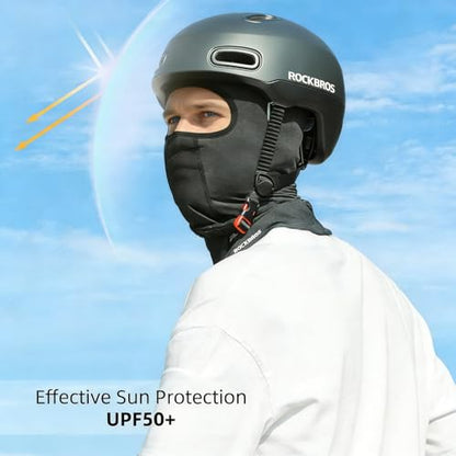 ROCKBROS Balaclava Face Mask Men Women Breathable Windproof Summer Cooling - color: Black 1