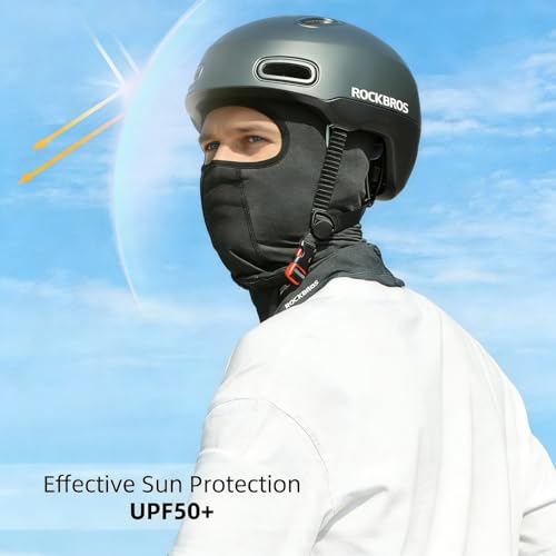 ROCKBROS Balaclava Face Mask Men Women Breathable Windproof Summer Cooling - color: Black 2