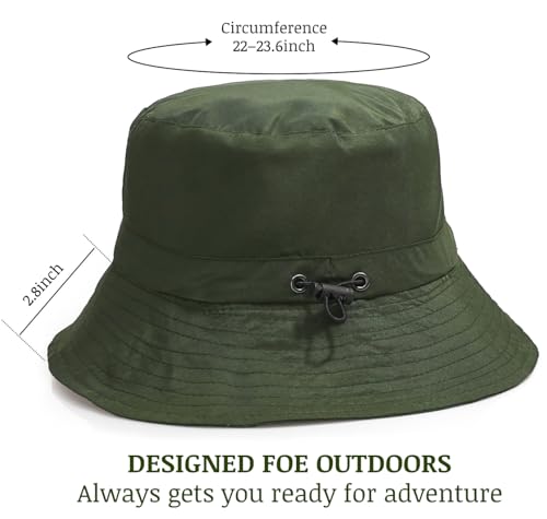 Unisex Waterproof Foldable Bucket Hat Packable Sun Cap for Hiking - color: Army Green