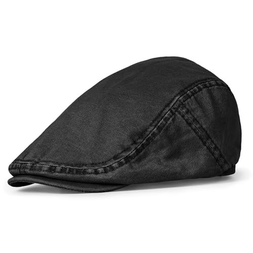 Clakllie Beret Ivy Flat Breathable Boina Caps Cotton Flat Ivy Gatsbay Hat Cotton Twill Newsboy Cap Driving Caps Forward Cap - color: Cdus-nbaf2504-black