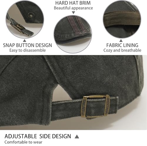 Initlove Mens Newsboy Cap Washed Beret Ivy Hat Flat Hats for Cabbie Driving - color: B Green