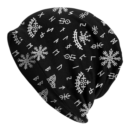 Slouchy Beanie Hat Skull Cap Chemo Headwear Baggy Hats for Men Women Running Cycling - color: Gothic