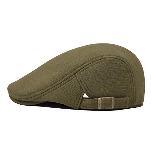 VOBOOM Men Newsboy Cap Cotton Flat Ivy Gatsby Driving Hat - color: Green