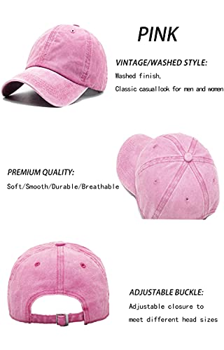 Mommy Jennie Unisex Vintage Washed Distressed Baseball-Cap Twill Adjustable Dad-Hat - color: A22-pink
