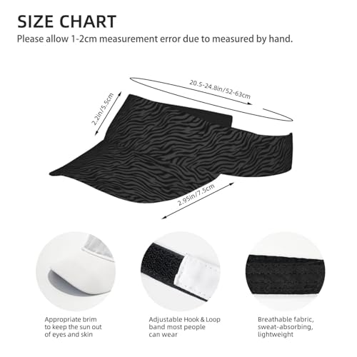 Adjustable Lightweight Open Top Sports Sun Visor Hat Cap for Golf Tennis - color: Dark Zebra