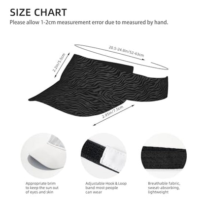 Adjustable Lightweight Open Top Sports Sun Visor Hat Cap for Golf Tennis - color: Dark Zebra