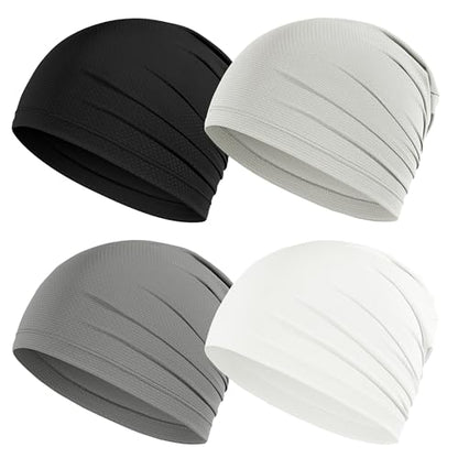 Cmonie 4-6Pack Breathable Skull Caps for Men Women - color: 4pack-black&light Gray&gray&white