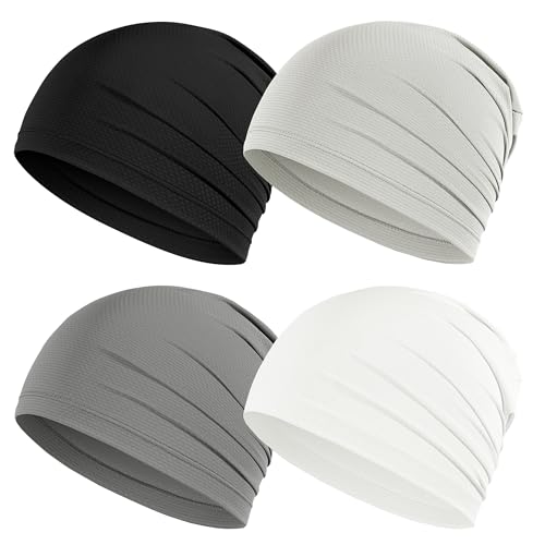 Cmonie 4-6Pack Breathable Skull Caps for Men Women - color: 4pack-black&light Gray&gray&white