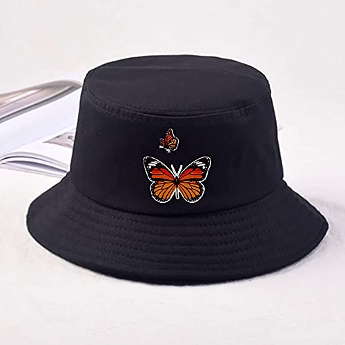 XYIYI Fashion Embroidery Bucket Hat Cotton Beach Fisherman Hats for Women Girls - color: Black