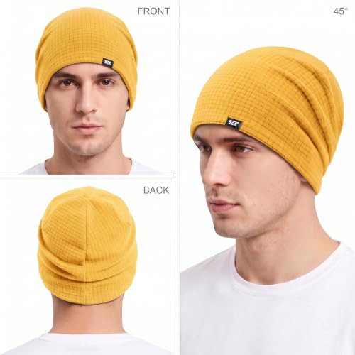 LONGLONG Winter Slouchy Beanie Hat Lightweigh Warm Skull Cap for Men Women - color: Yellow