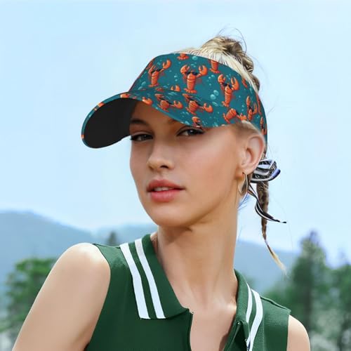 Unisex Adjustable Sports Sun Visor - color: Lobster