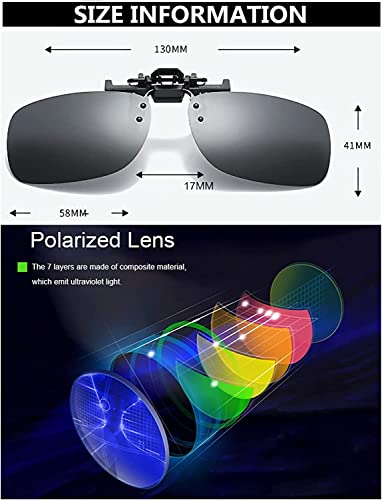 Clip on Flip up Polarized Lens For Prescription Glasses UV Protection Sunglasses (Clear lenses not Polarized) - color: Driving Lenses 3pack