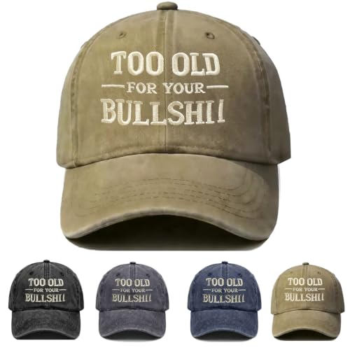 Old & Don't Care Hat, Vintage Distressed Old & Don’t Care Cap, Adjustable Funny Baseball Cap - color: Tooold Khaki