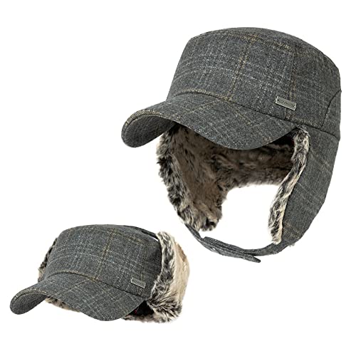 Jeff & Aimy Unisex Winter Earflap Trapper Hunting Ski Hat Baseball Cap 54-62CM - color: 92680-grey, size: Large