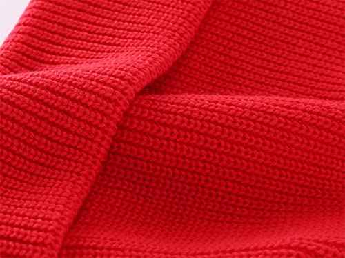 Connectyle 2 Pack Classic Cuffed Beanie Hat for Men & Women Warm Winter Knit Hat Thick Beanies Skull Cap Acrylic Watch Cap - color: Black+red