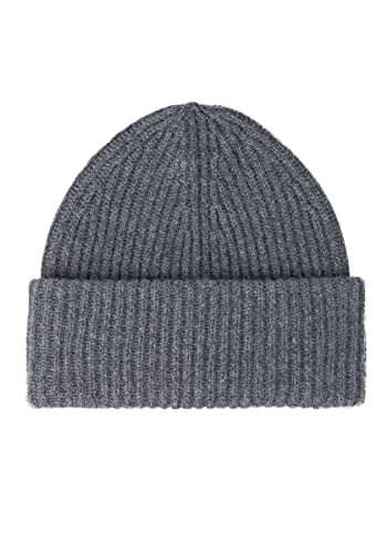 Style Republic Women’s Chunky Knit Beanie, 100% Pure Cashmere Cap, Soft & Stretchy, Warm Hat for Autumn, Winter, Spring - color: Grey Melange