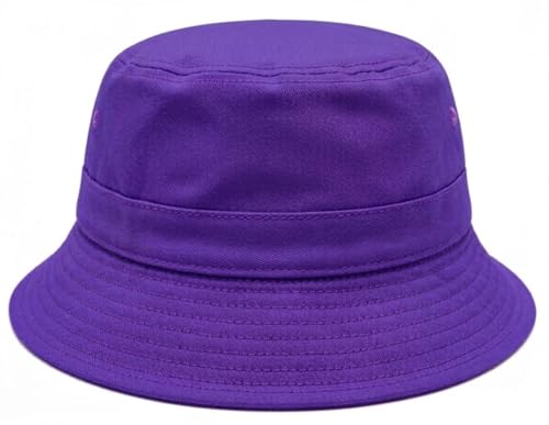 Premium Cotton Bucket Hat – Adjustable Size, Lightweight Sun Hat for Men & Women, Outdoor Summer Travel & Beach - color: Purple