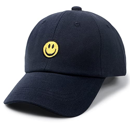 SONMONY Toddler Hat Smile Face Kids Baseball Cap Adjustable Cute Hat 3-12Y - color: Navy Blue