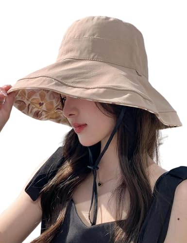 FaroDor Women's Reversible Bucket Hat UV Protection Packable Travel Cap Wide Brim Sun Hats 2026 - color: 9khaki