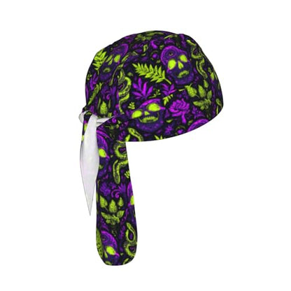 Adjustable Cycling Cap, Quick Dry Sports Bandana Skull Cap Helmet Liner - color: Mysterious Skull Snake
