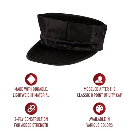 Rothco 8 Point No Emblem Cap - color: Black, size: Medium