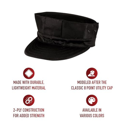 Rothco 8 Point No Emblem Cap - color: Black, size: Medium