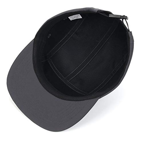 5 Panel Baseball Cap Camp Cap Taslon Short Brim Cap Quick Dry Hat Flat Bill Big Size Large Caps Oversize Running Hat - color: Dk Grey, size: 7 1/2